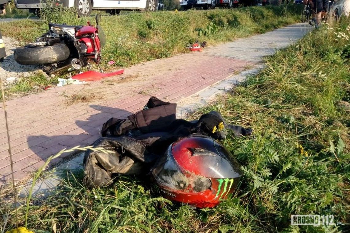 KOMBORNIA / BAJDY / KROSNO: Trzy wypadki jednośladów w tym samym czasie