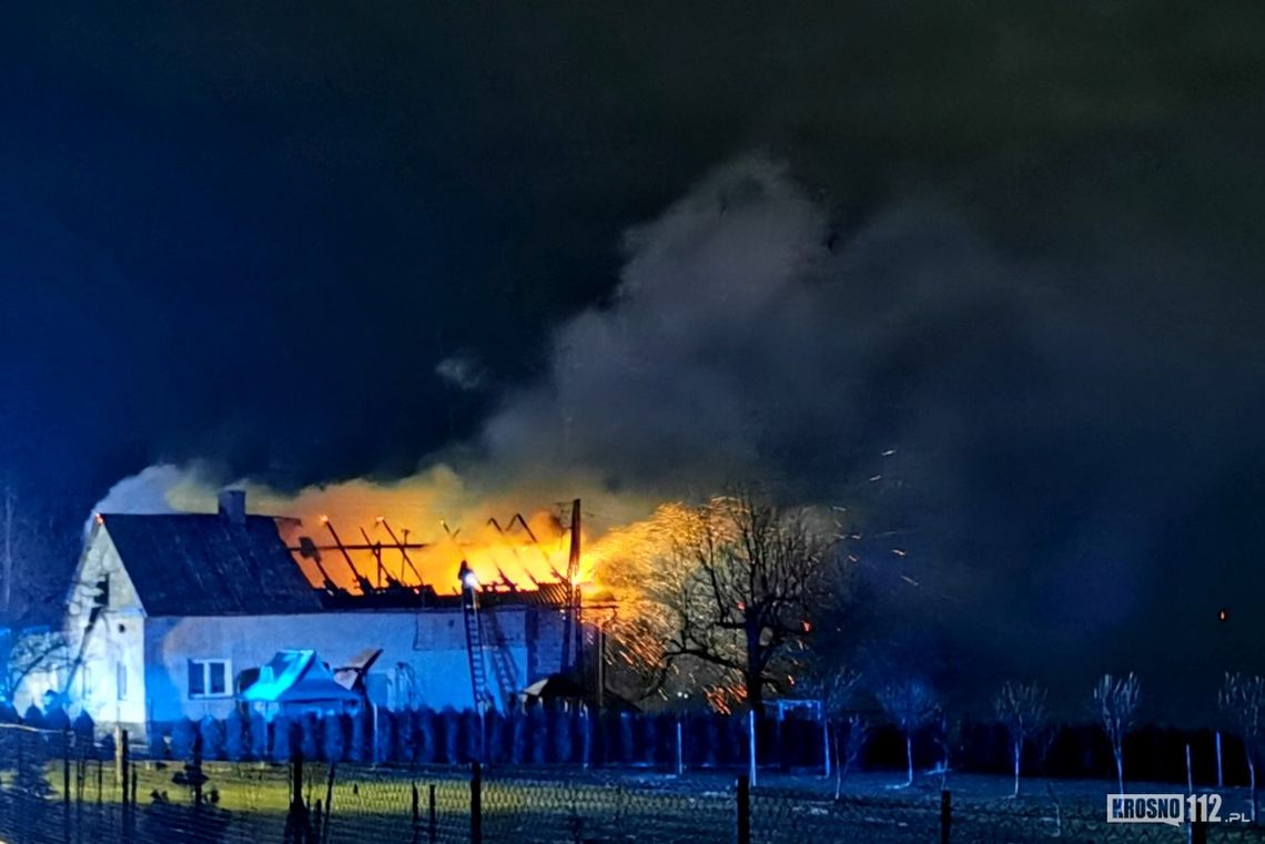 Kombornia. Pożar domu przy ul. Widokowej