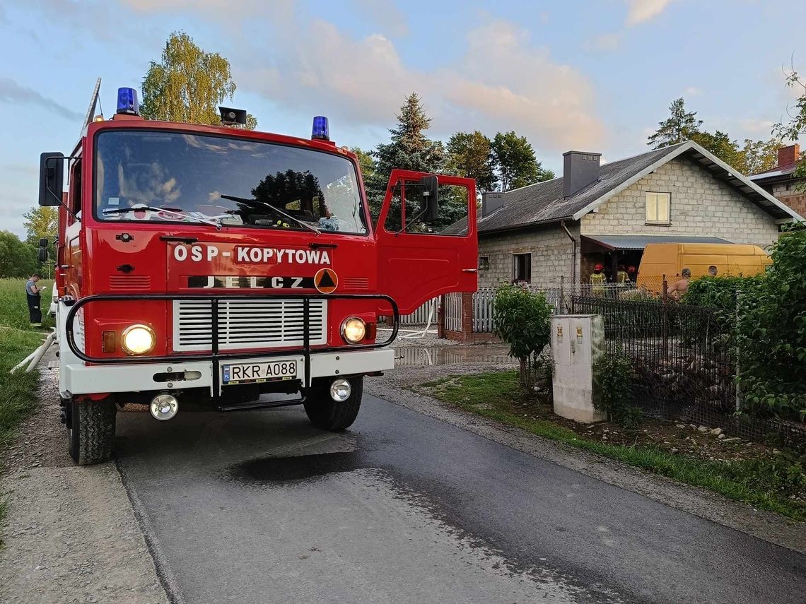 Kopytowa. Pożar w budynku mieszkalnym