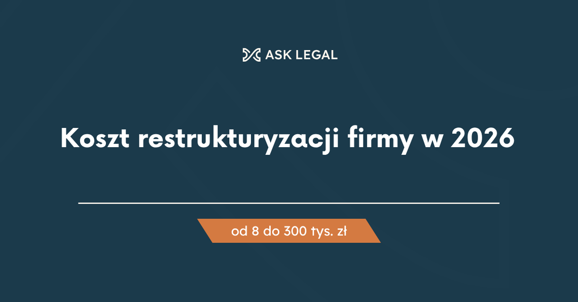 Koszt restrukturyzacji firmy 2026 - od 8 do 300 tys. zł