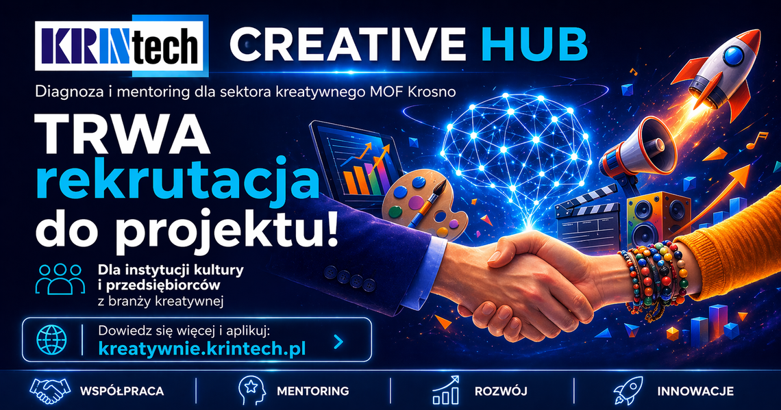 KRINTECH CREATIVE HUB – rekrutacja do projektu mentoringowego dla sektora kreatywnego