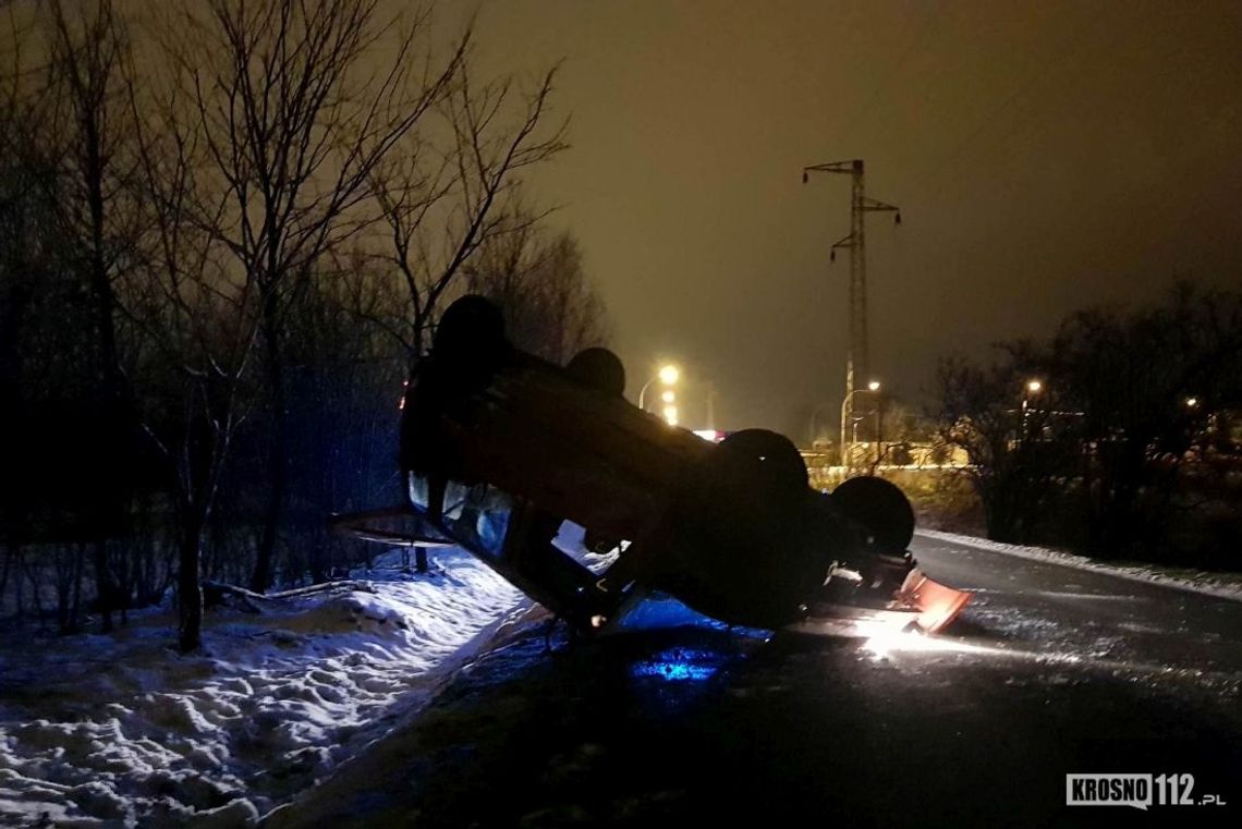 KROSNO: Dachowanie Tico. Pijany kierowca zatrzymany po ucieczce