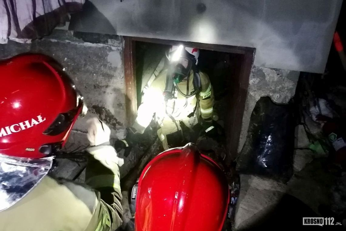 ? Krosno. Pożar piwnicy w jednym z domów przy ul. Moniuszki