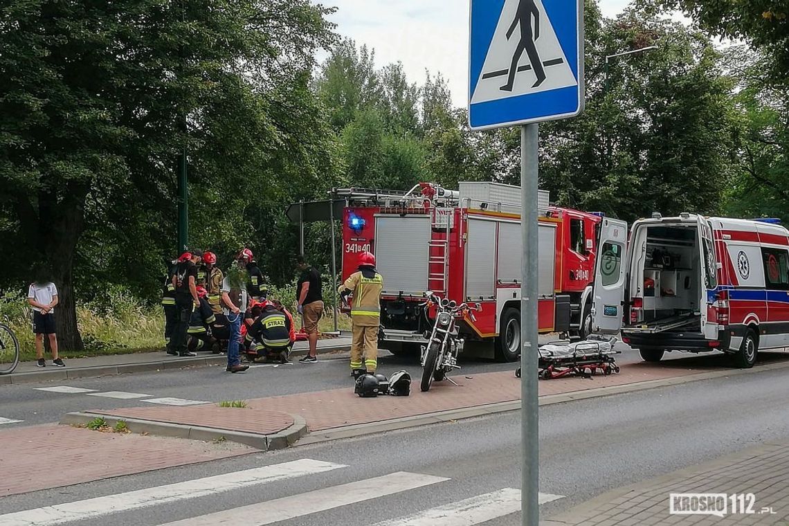 KROSNO: Ranna motocyklistka na ul. Zręcińskiej