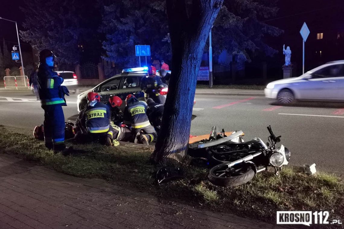 KROSNO: Zderzenie motocyklisty z autem osobowym [AKTUALIZACJA]