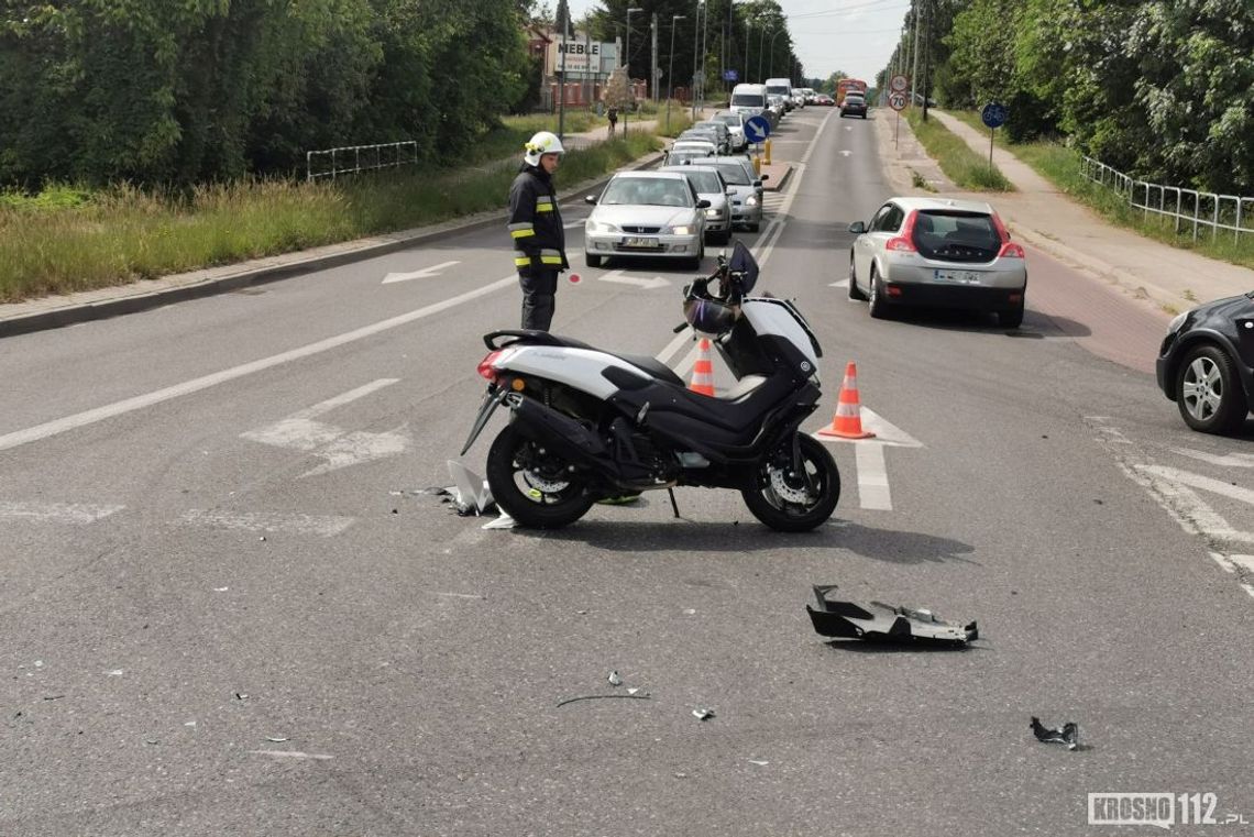 ? Krosno: Zderzenie toyoty i motocykla na skrzyżowaniu ulic Krakowskiej i Konopnickiej