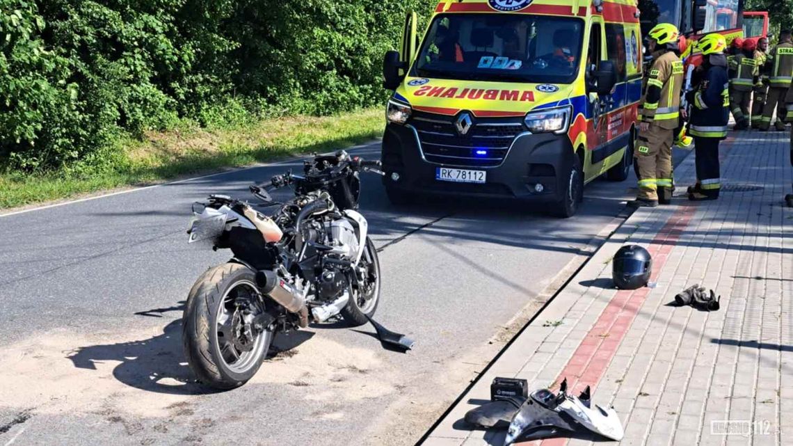Ladzin. Motocyklista stracił panowanie nad jednośladem