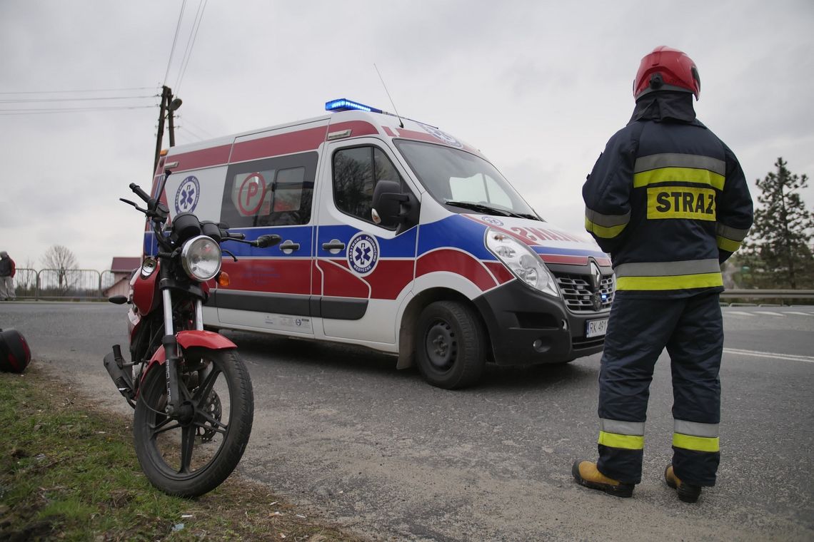ŁĘŻANY: Wypadek z udziałem motocyklisty