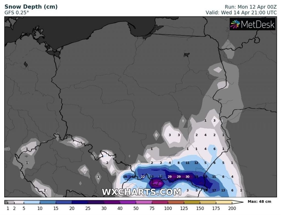 ? Meteo Krosno: Do piątku opady śniegu. W niektórych miejscach spadnie nawet 30 centymetrów