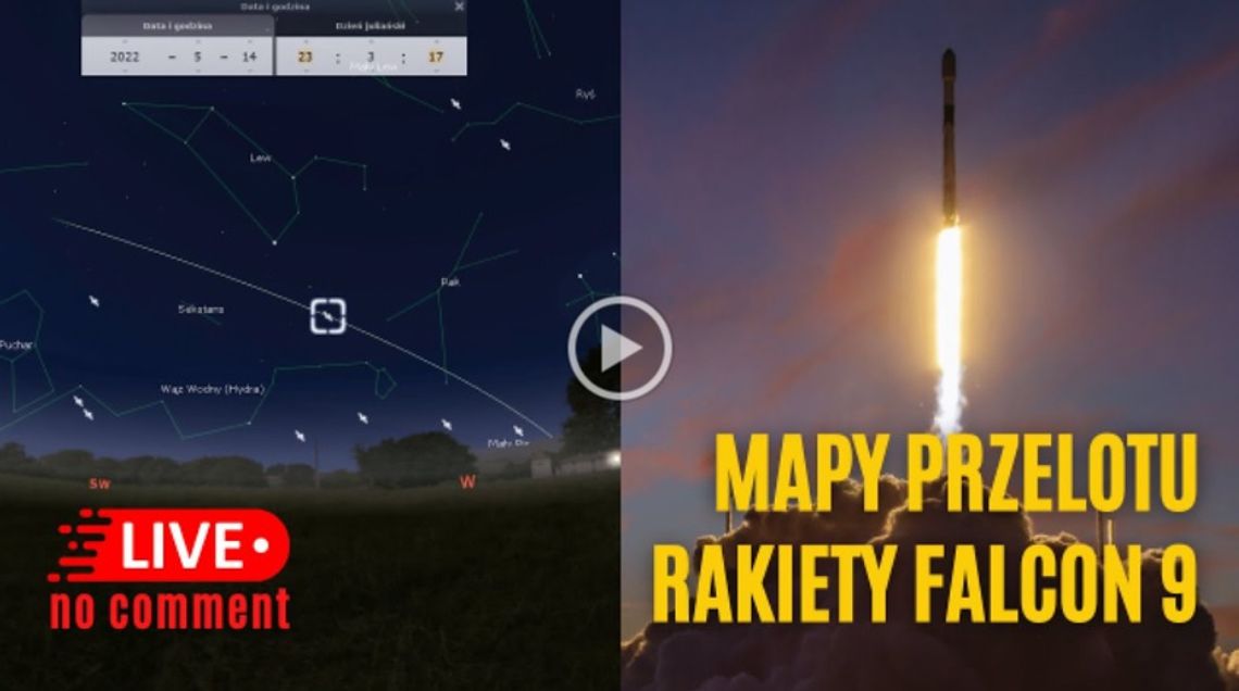 Nad Krosnem przeleci rakieta kosmiczna Falcon 9. W niedzielę przelecą Starlinki