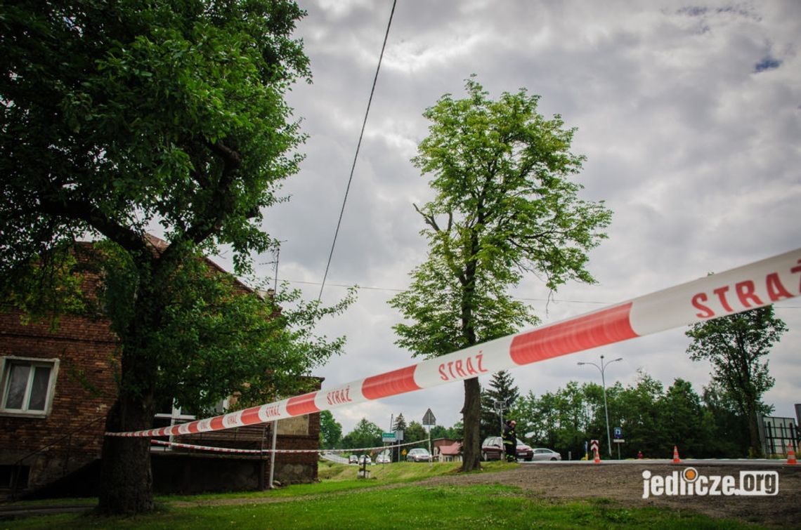 Niebezpieczne drzewa w Jaszczwi i Miejscu Piastowym. Strażacy w akcji