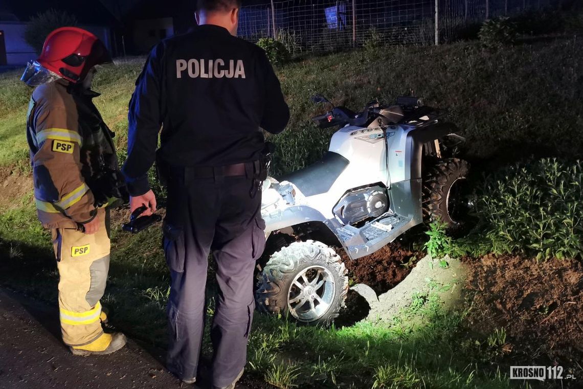 ? Odrzykoń: Wypadek quada. Ranny mężczyzna