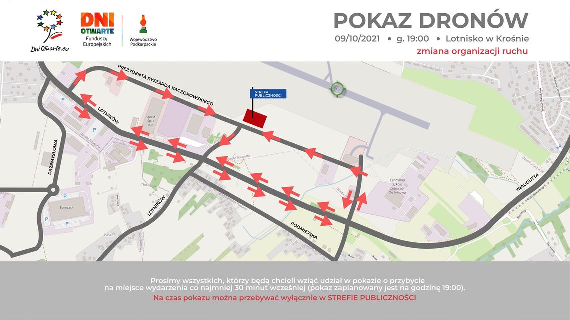 Organizacja ruchu przy lotnisku podczas Dron Show