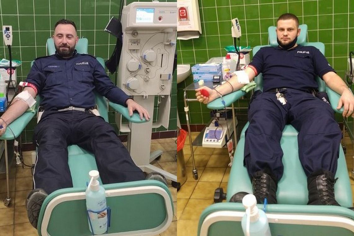 Policjanci oddali osocze, by pomóc chorym na COVID-19