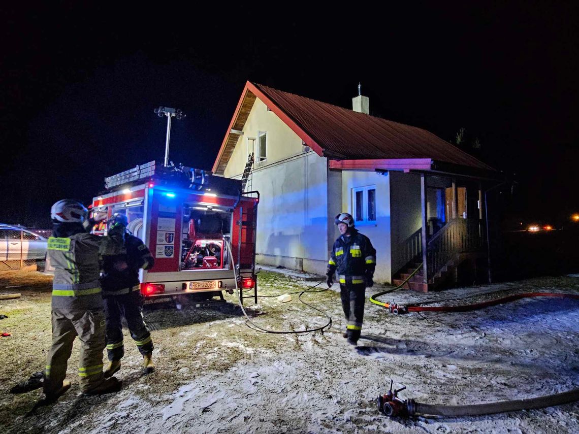 Posada Jaśliska. Pożar wewnątrz budynku