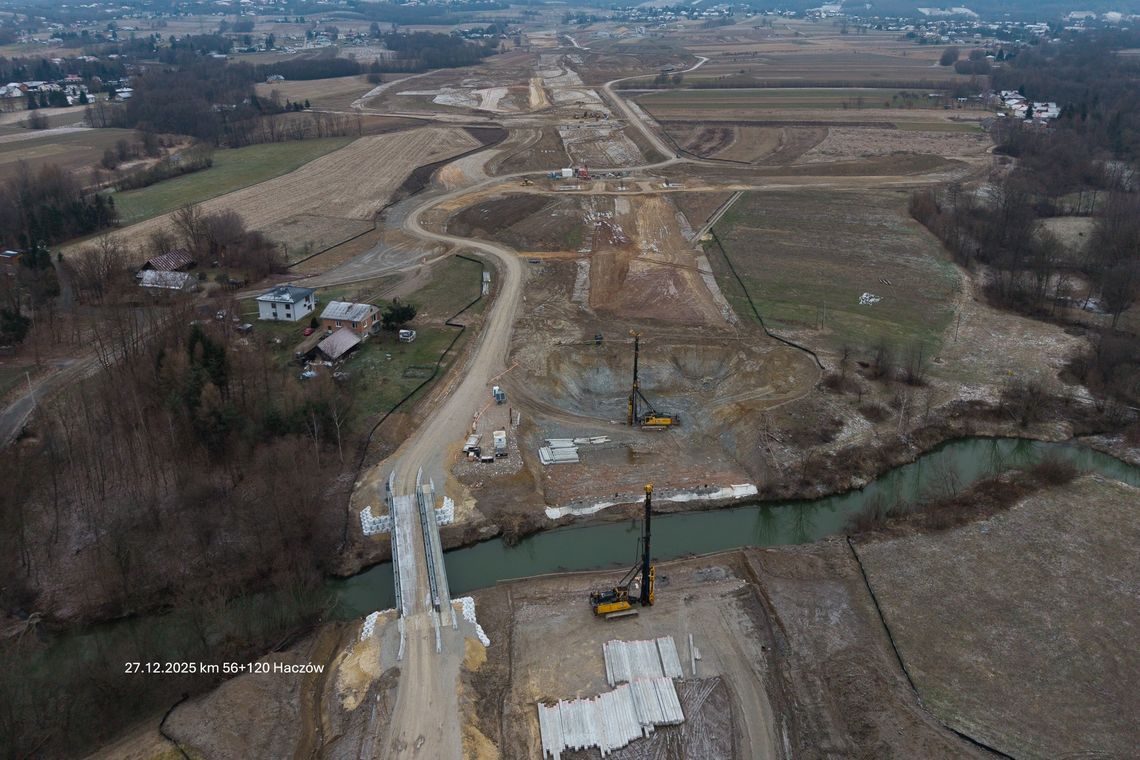 Postęp prac na budowie drogi ekspresowej S19 Domaradz - Krosno