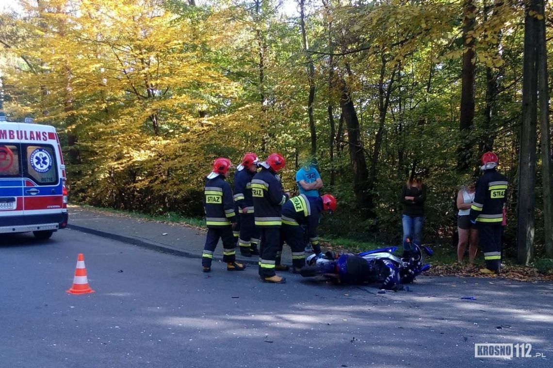 POTOK: Motocyklista ranny po zderzeniu z osobówką
