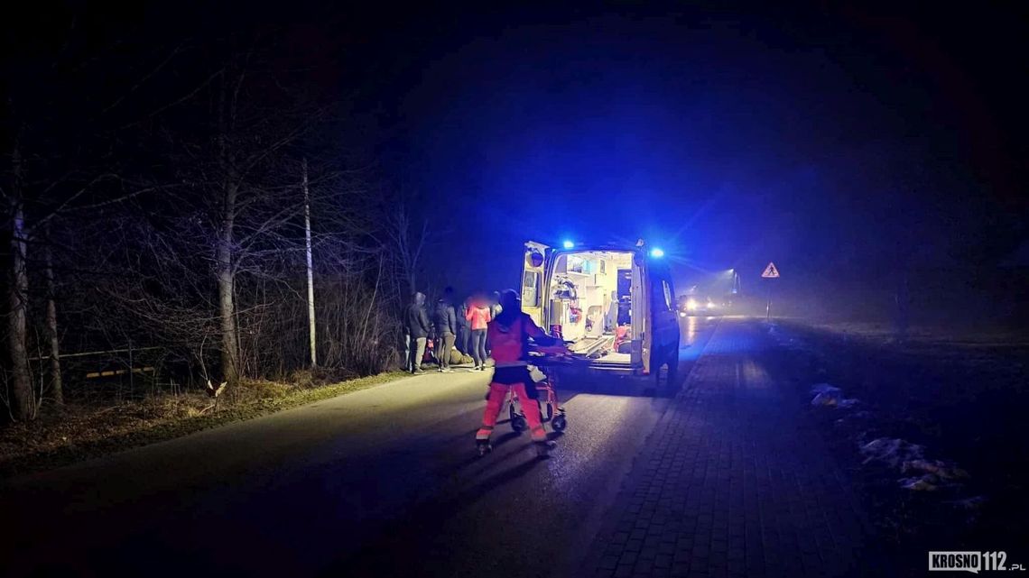 Potrącenie pieszego w Lubatówce Potrącenie pieszego w Lubatówce