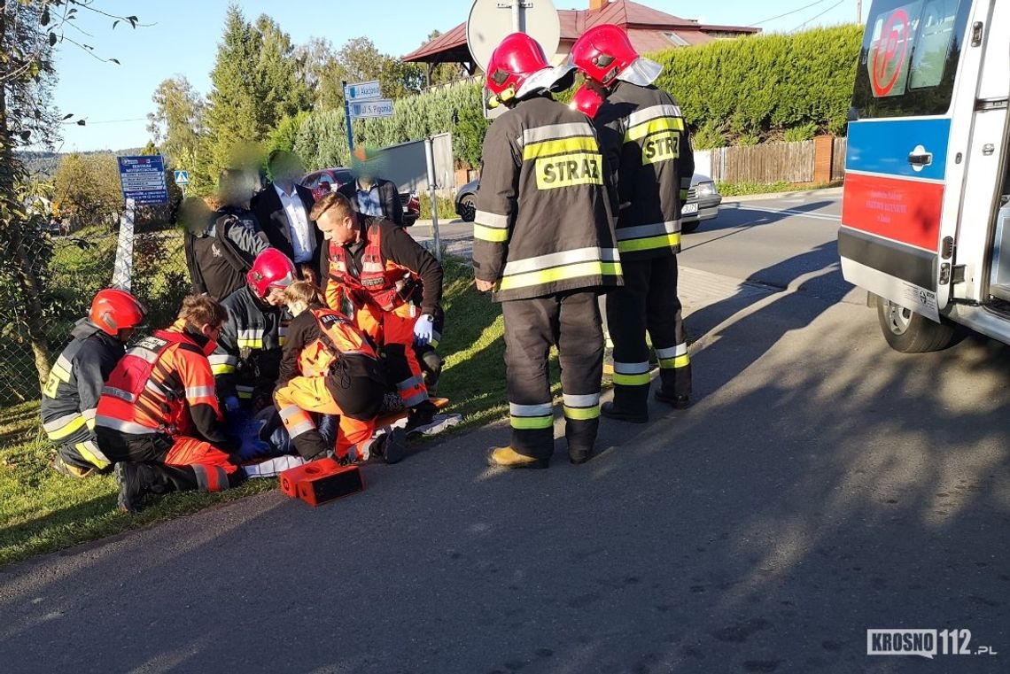 Potrącenie rowerzystki w Korczynie