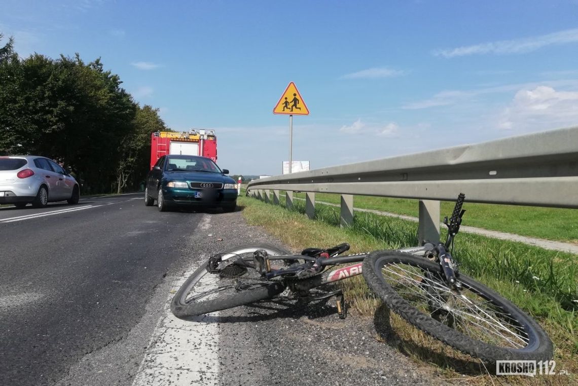 Potrącenie rowerzysty na DK28. 12-latek ranny