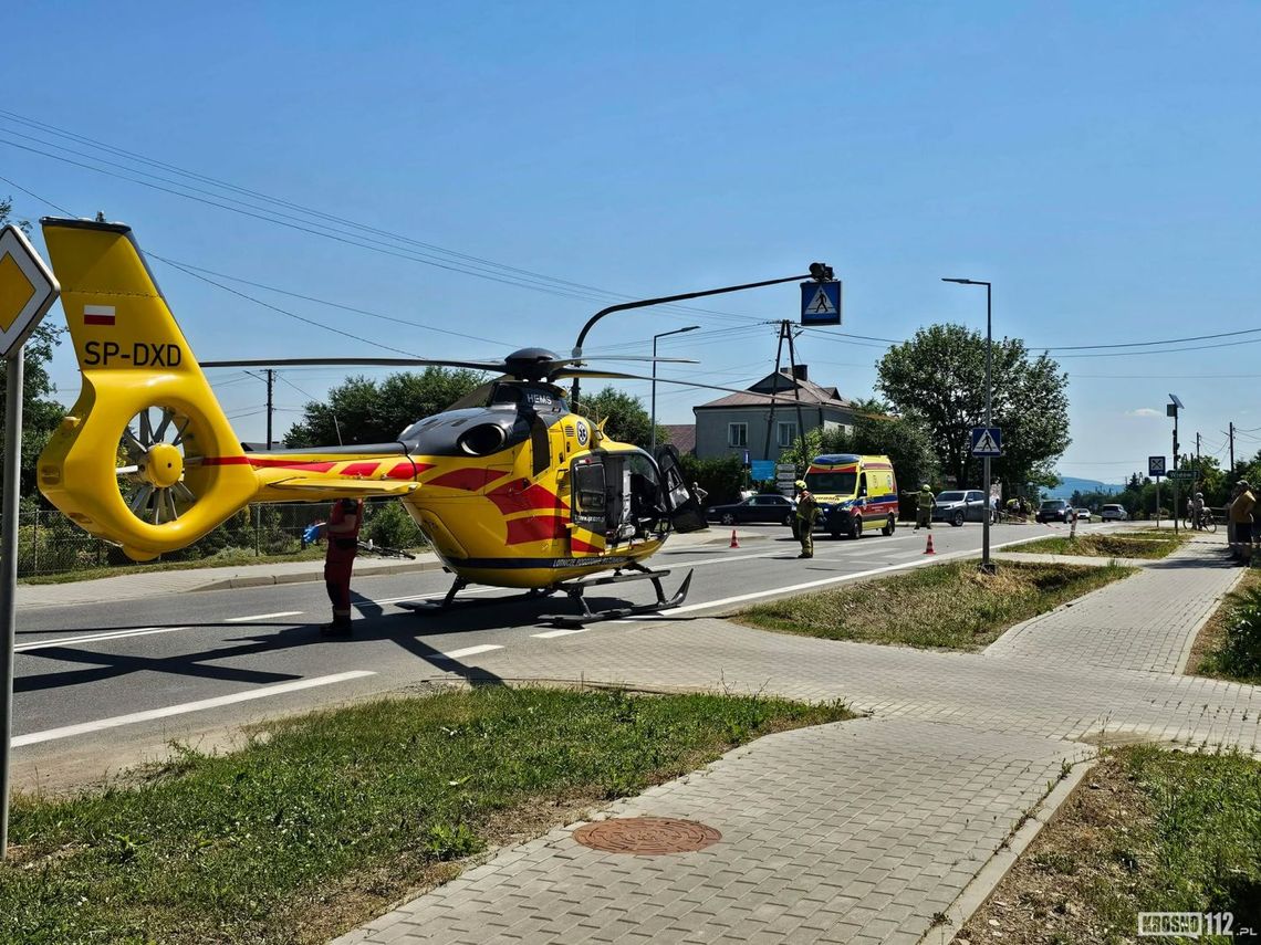 Potrącenie rowerzysty w Besku na DK28