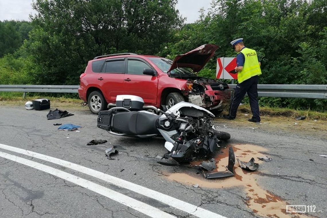 ? Poważny wypadek z udziałem motocykla na serpentynach pomiędzy Królikiem Polskim, a Szklarami