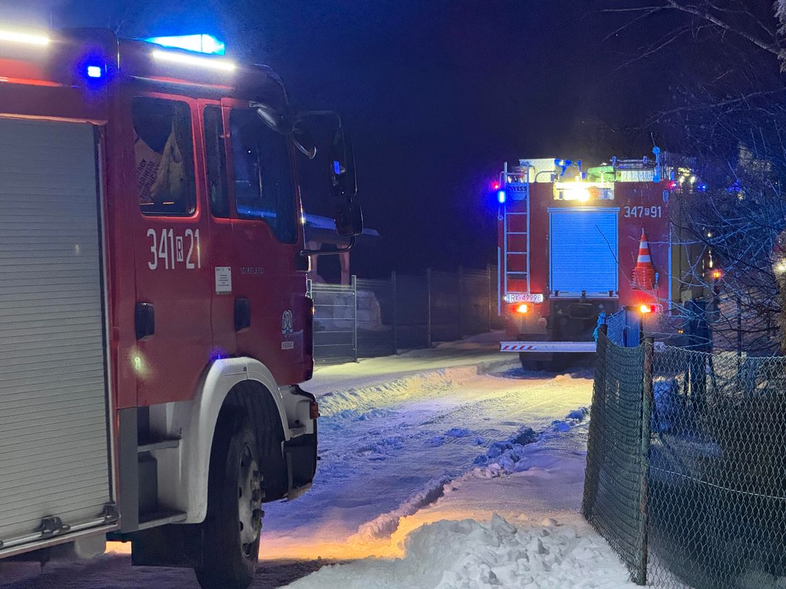 Pożar budynku gospodarczego na ogródkach działkowych