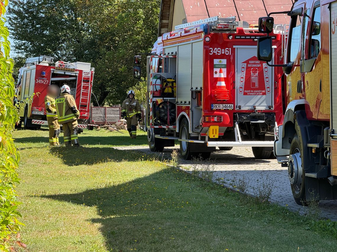 Pożar budynku gospodarczego w Korczynie