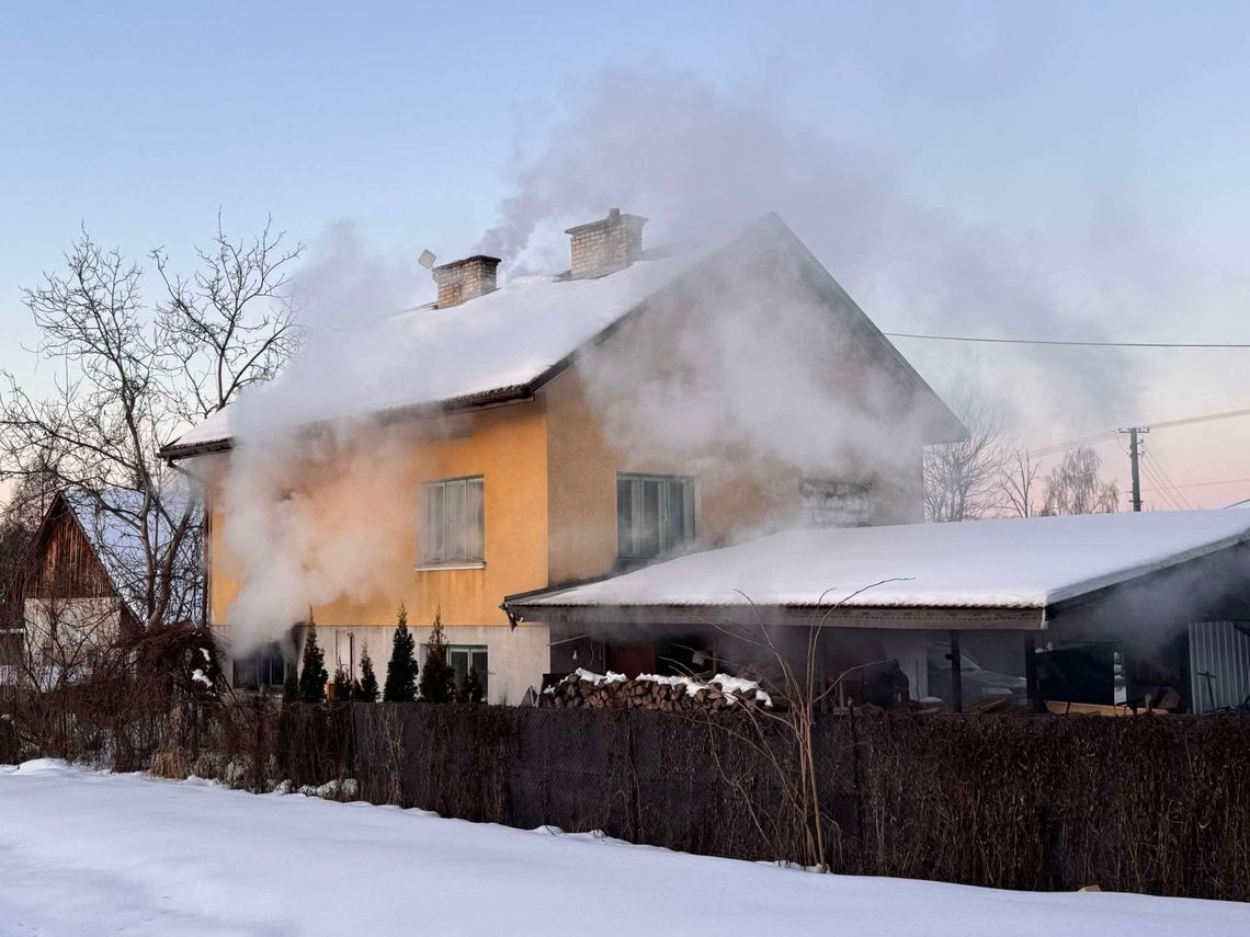 Pożar budynku w Bratkówce