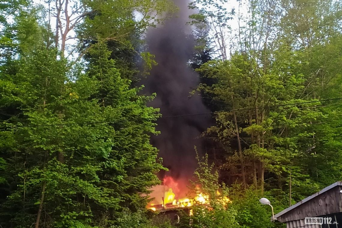 Pożar domku letniskowego w Iwoniczu-Zdroju