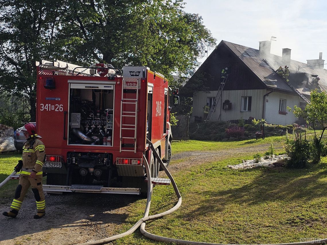 Pożar domu w Komborni