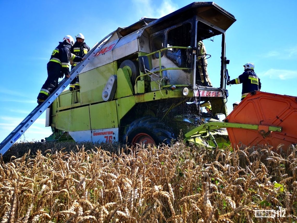 Pożar kombajnu pomiędzy Rymanowem, a Sieniawą