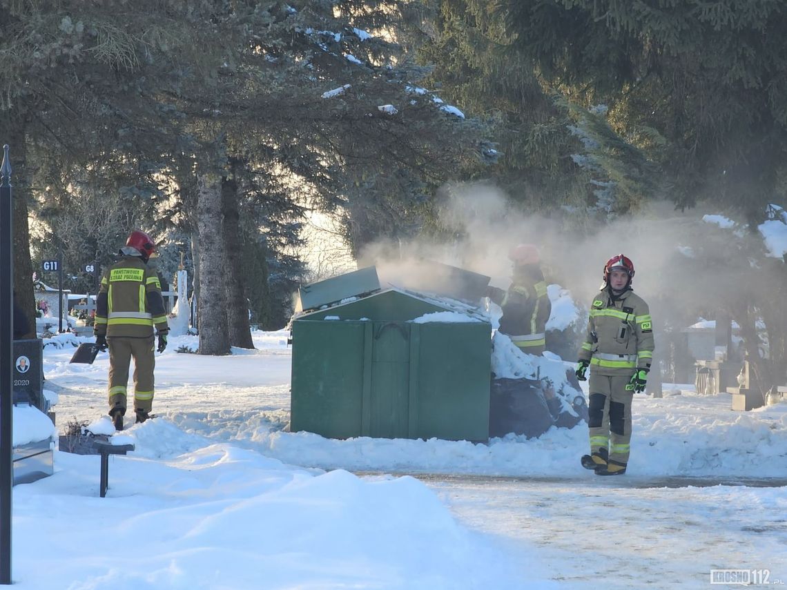 Pożar na krośnieńskim cmentarzu