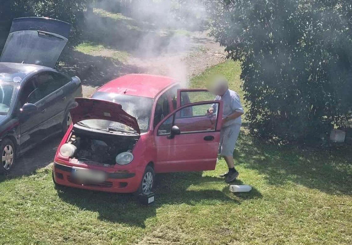Pożar samochodu na Łukasiewicza