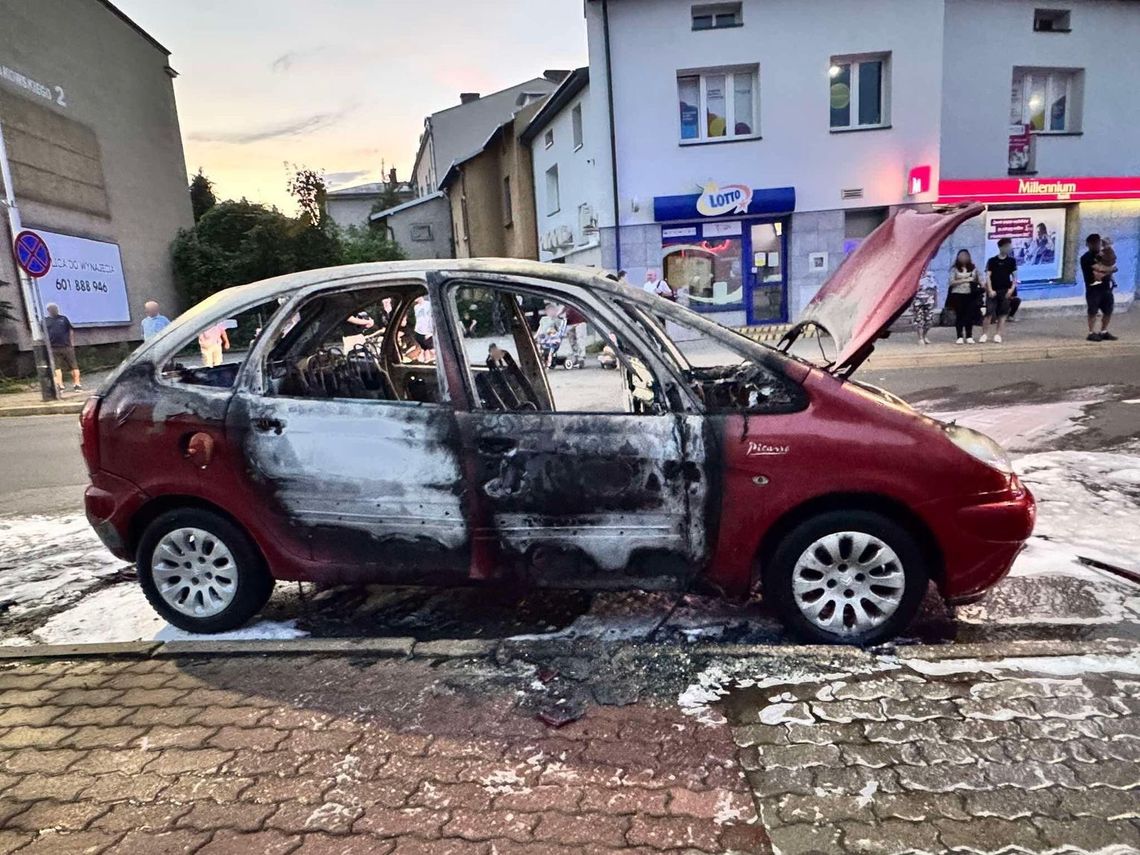 Pożar samochodu na Lewakowskiego [WIDEO]