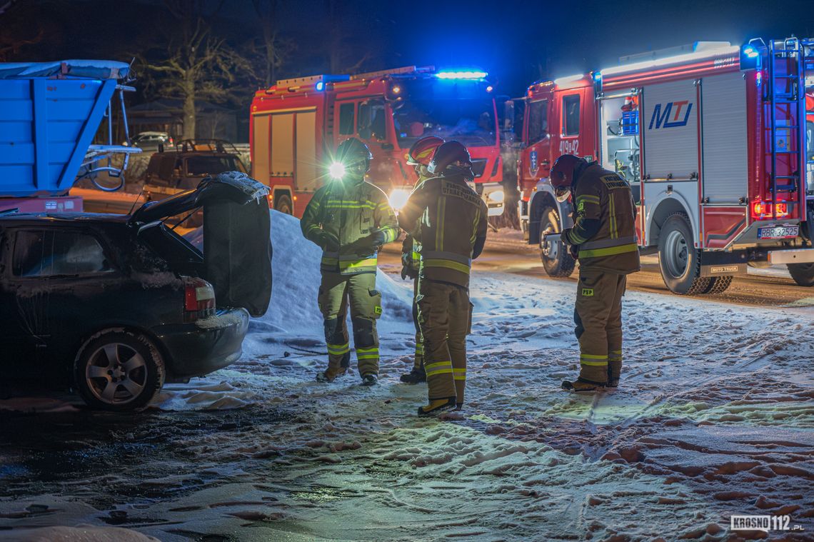 Pożar samochodu w Jasienicy Rosielnej