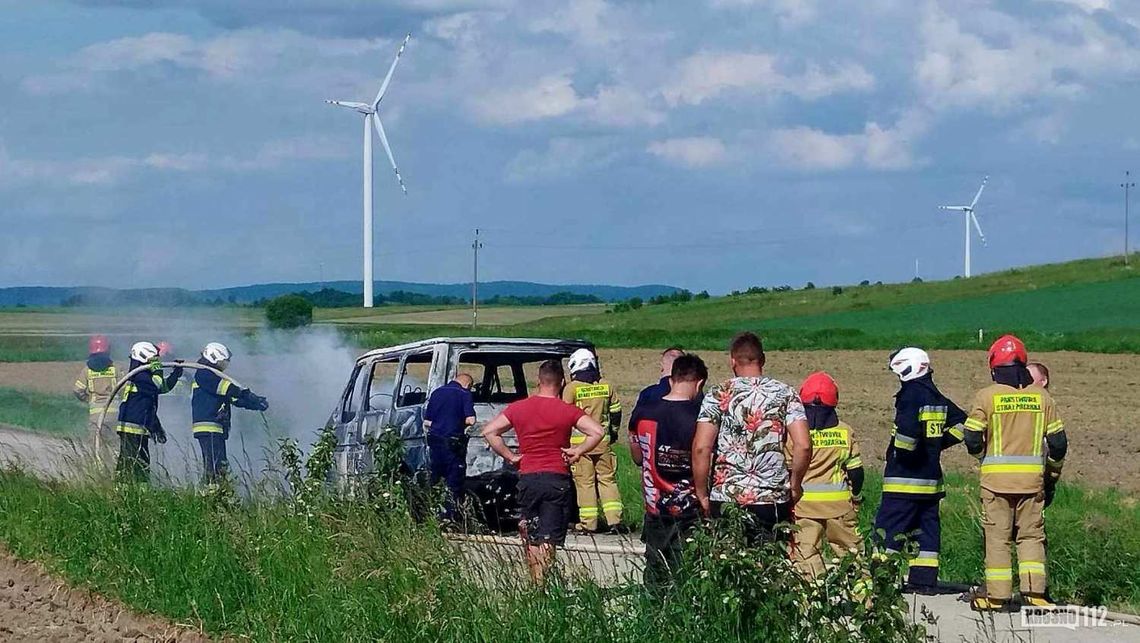 Pożar samochodu w Klimkówce