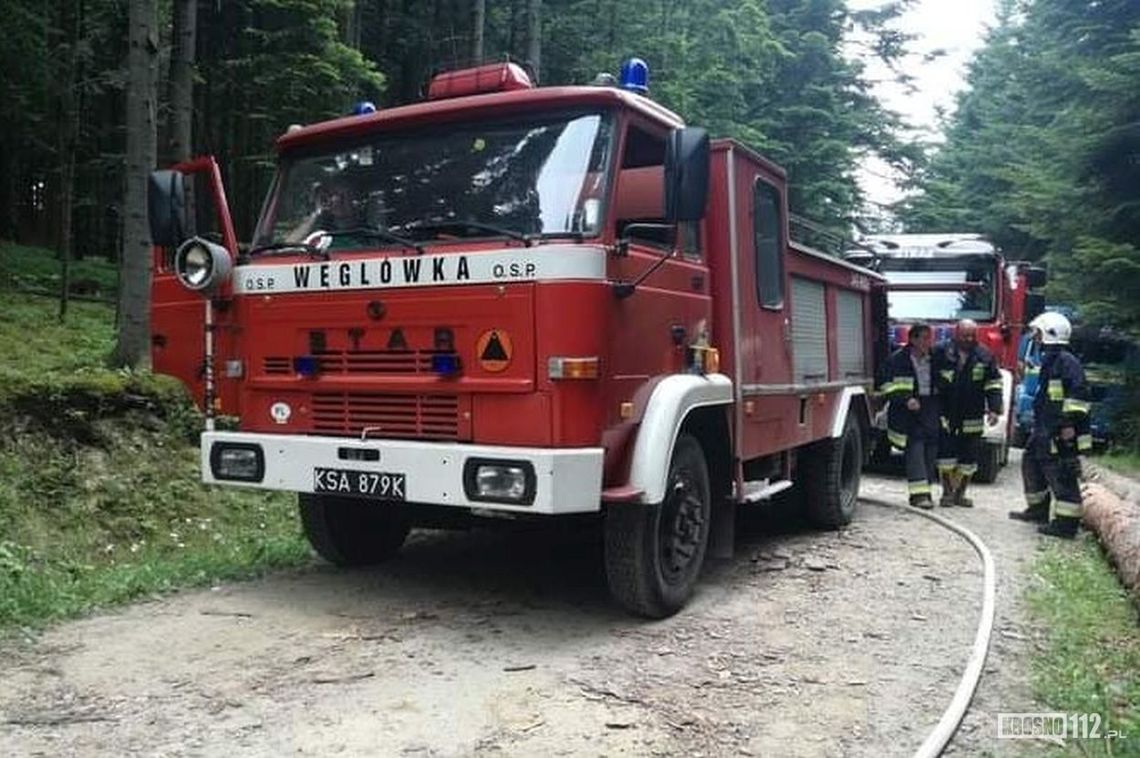 ? Pożar samochodu w Węglówce