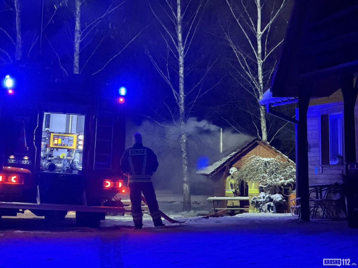 Pożar sauny w pobliżu budynku mieszkalnego