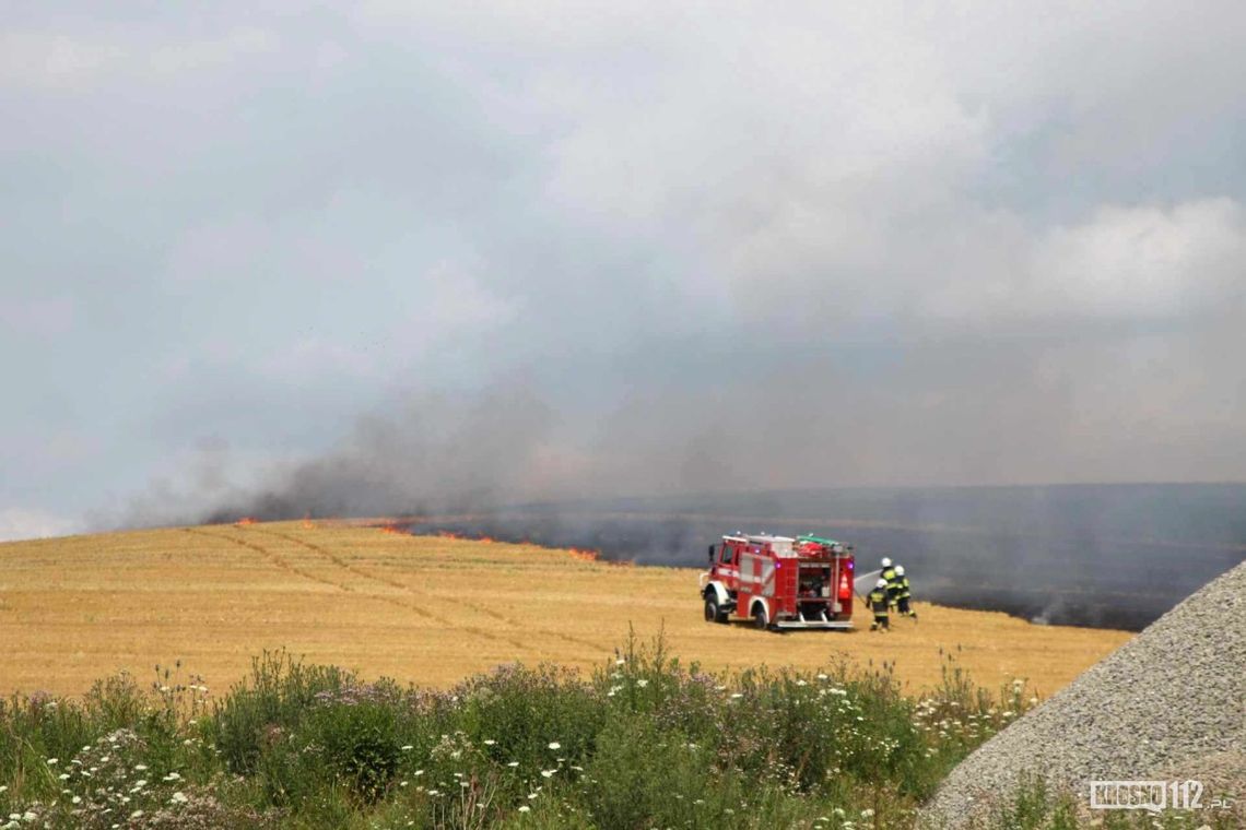 Pożar ścierniska pomiędzy Miejscem Piastowym a Wrocanką