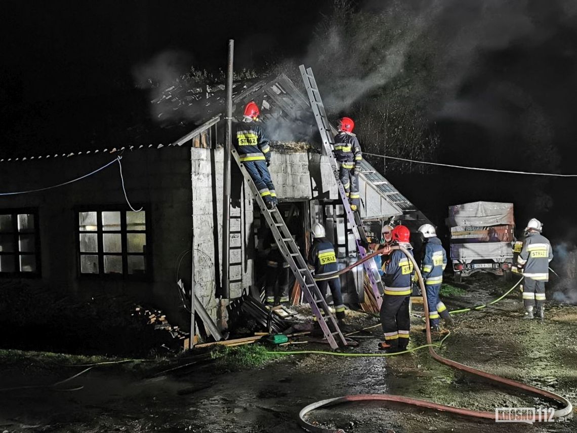 Pożar stolarni w Krasnej