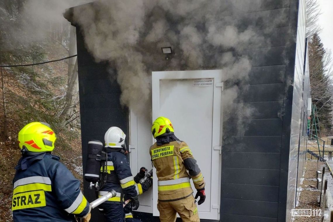 Pożar w Rymanowie-Zdroju. Ogień w pomieszczeniu technicznym komory normobarycznej