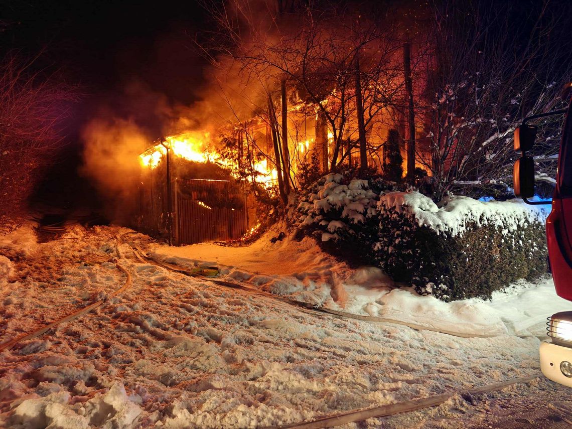 Pożar zabudowań w Niewodnej