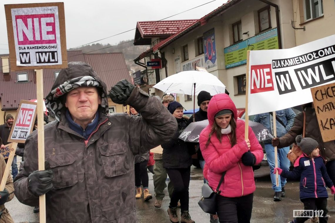 Protest przeciwko budowie kamieniołomu w Iwli