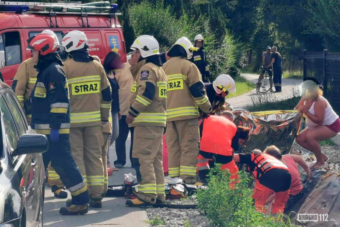 Przybówka. Dziecko potrącone przez samochód. Śmigłowiec LPR w akcji