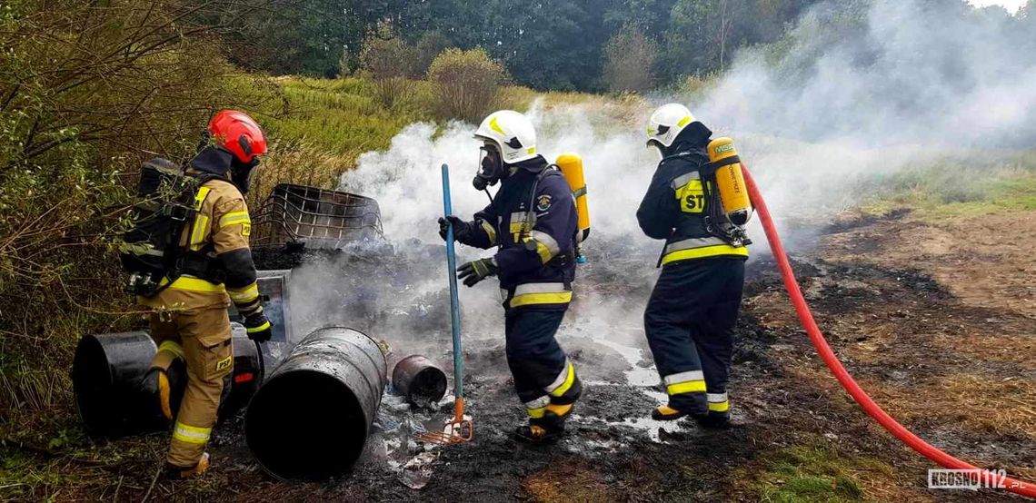 Pustyny. Pożar śmieci tuż przy lesie