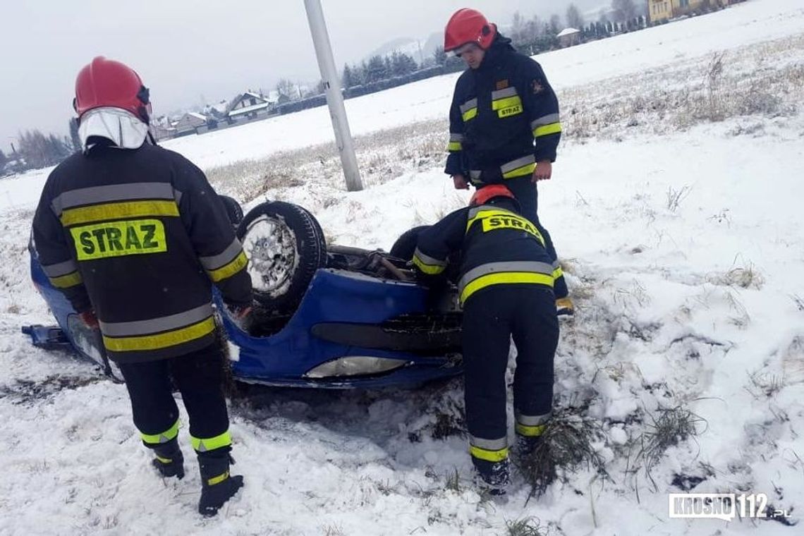 RYMANÓW: Dachował peugeotem na ul. Kolejowej