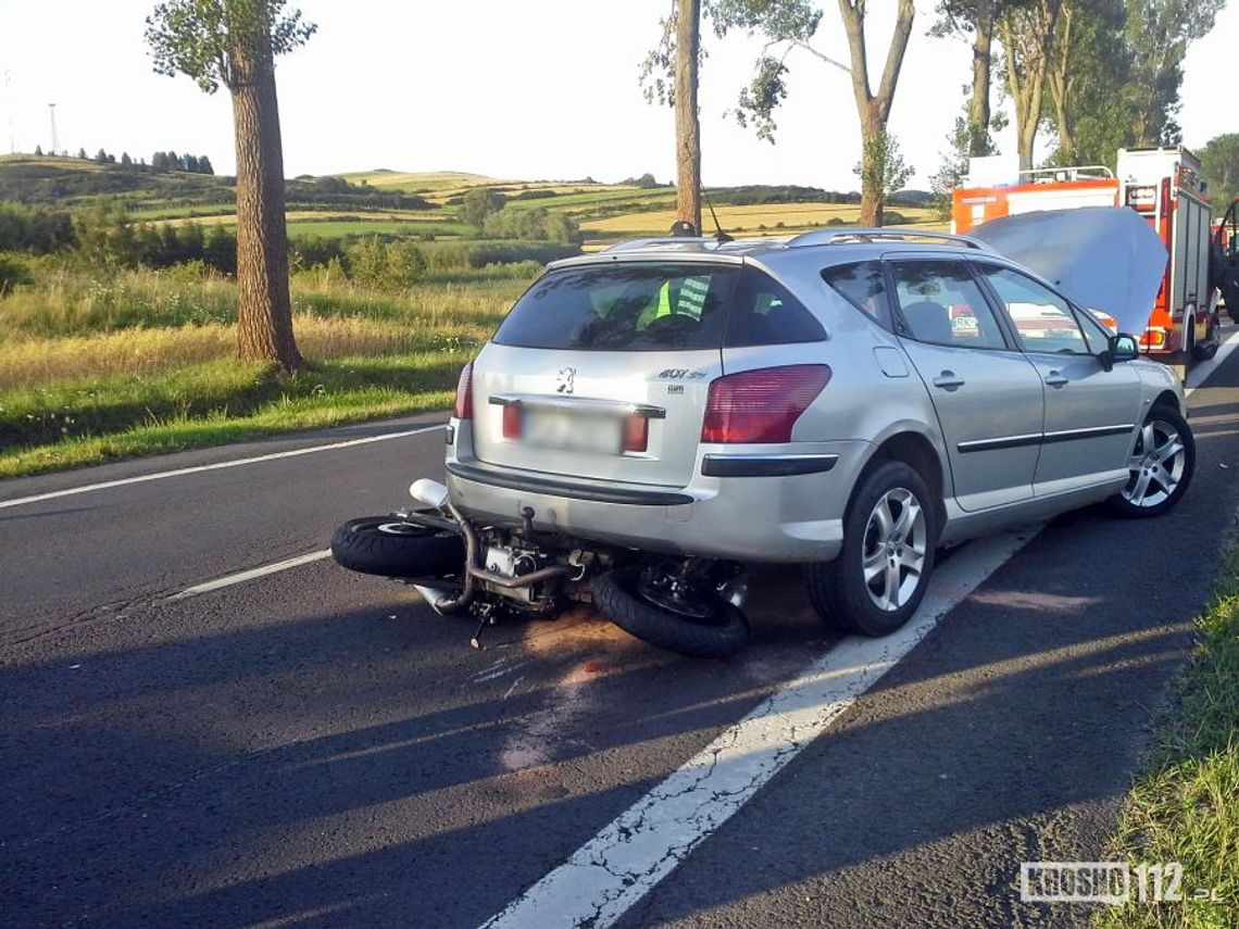 Rymanów: Motocykl wbił się pod samochód