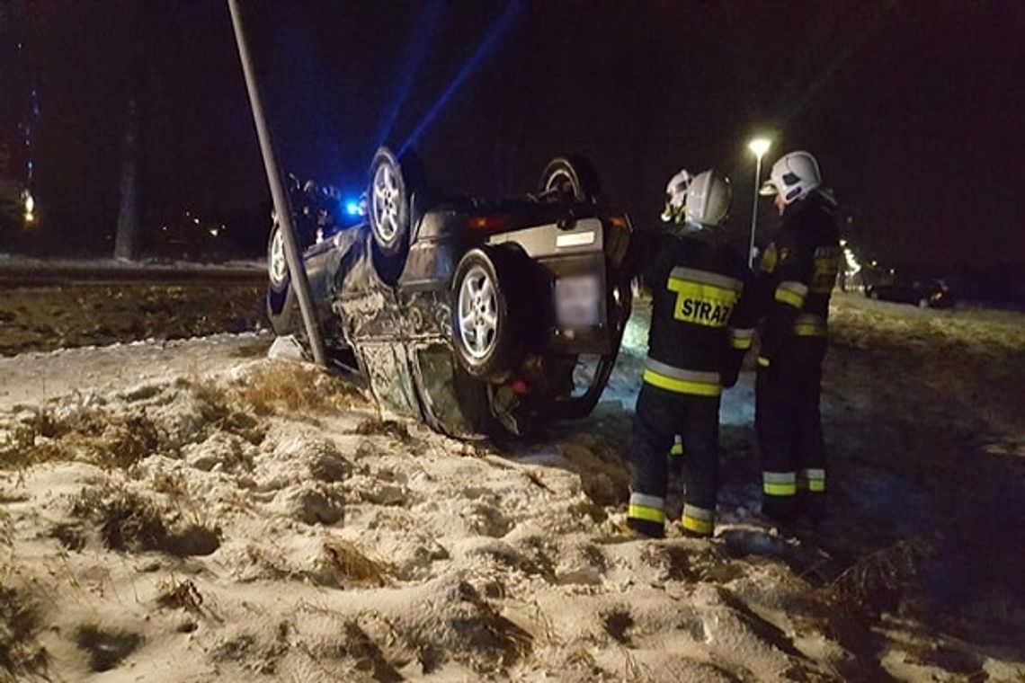 RYMANÓW: Niebezpieczne dachowanie na ulicy Bieleckiego