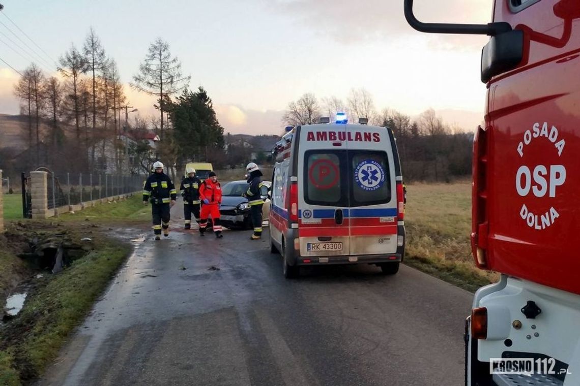 RYMANÓW: Uderzyła samochodem w betonowy mostek